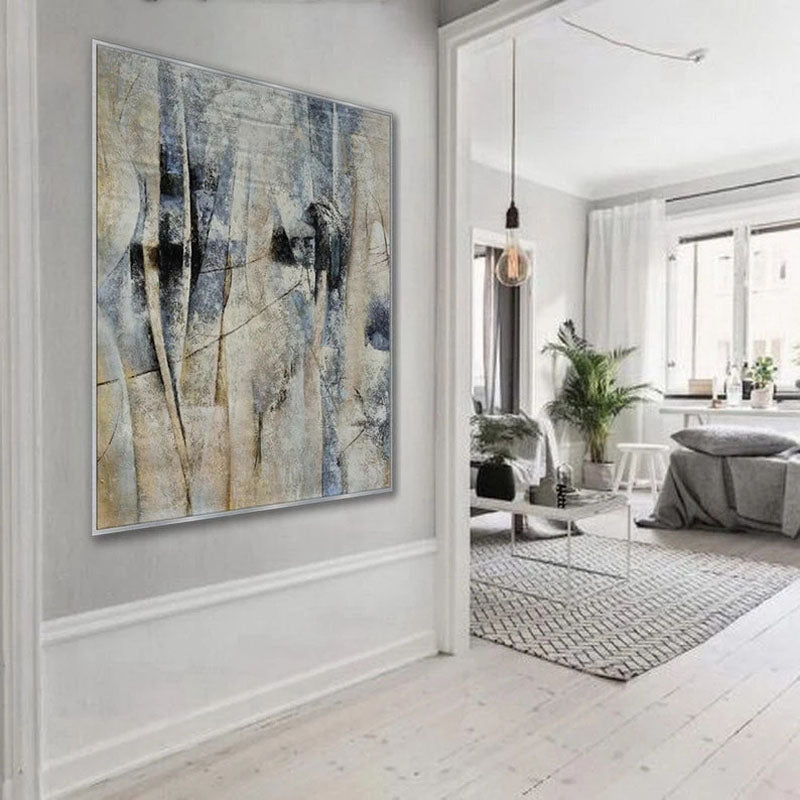 Insight-Handmade Abstract Oil Painting | Neutral Tones Artwork for Home Decoration