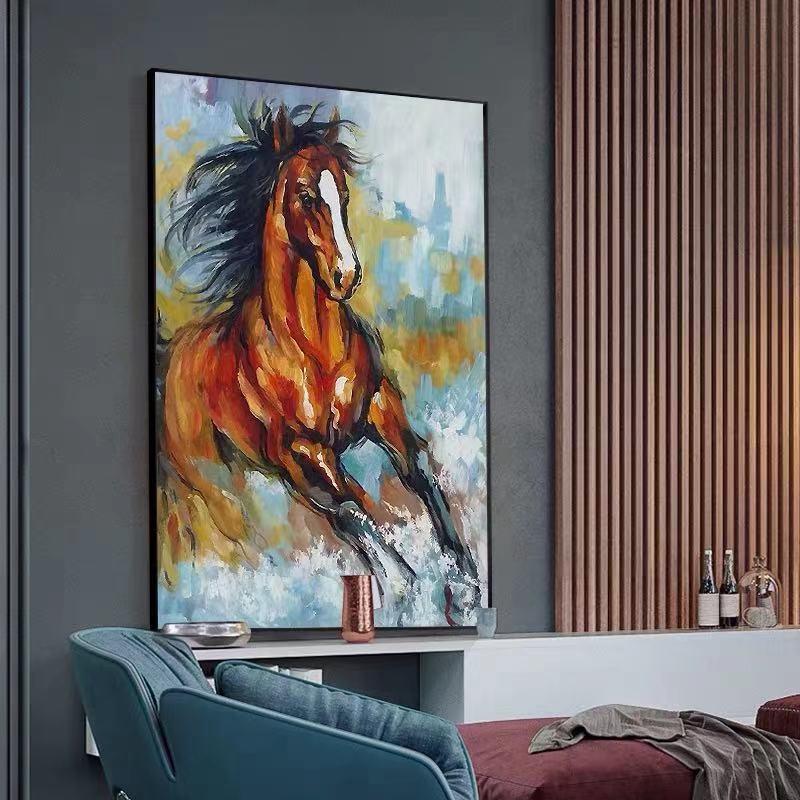 Kincsem-Galloping Horse Painting | Expressive Animal Wall Art for Modern Decor