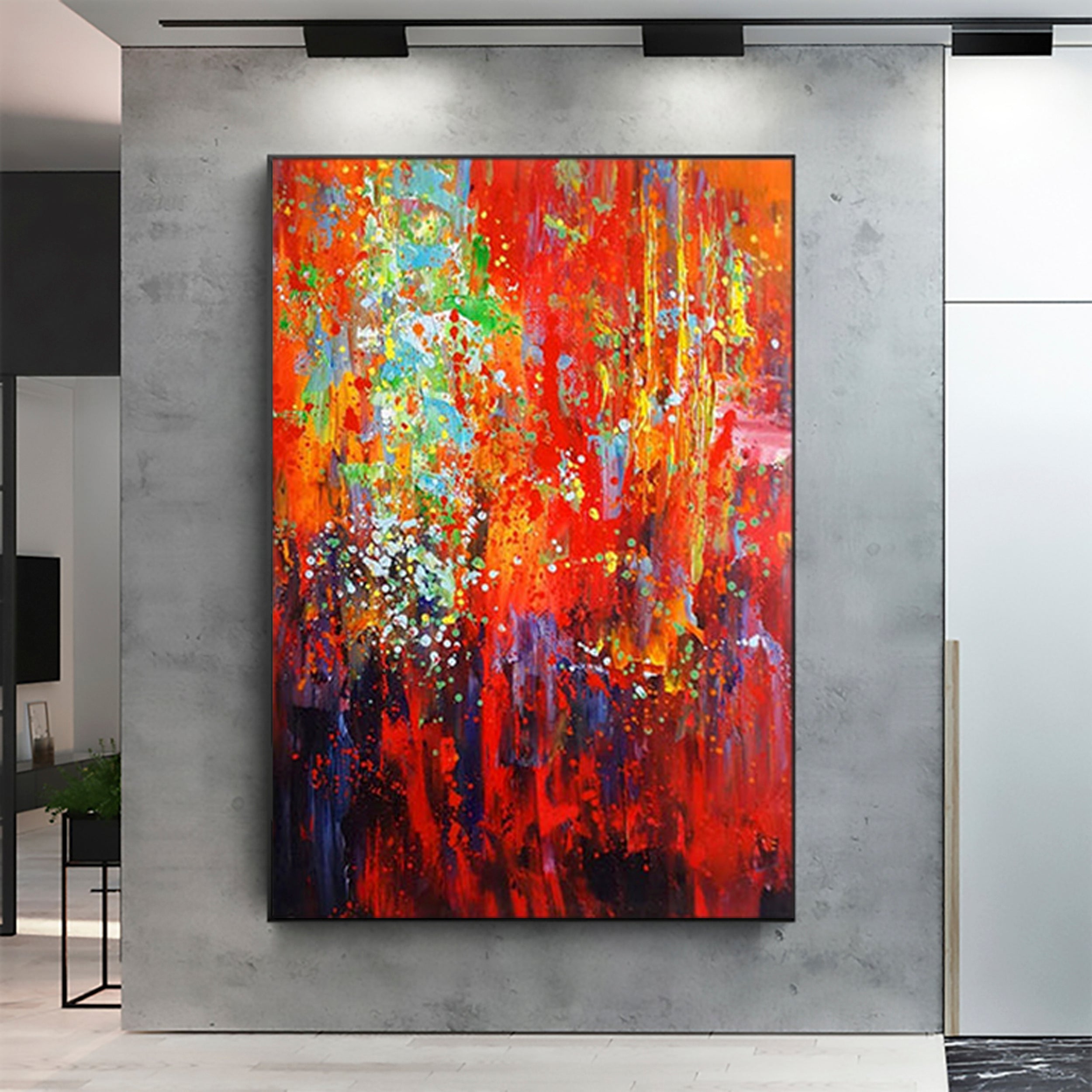 Passion – Bold Abstract Oil Painting with Fiery Red & Textured Brushwork