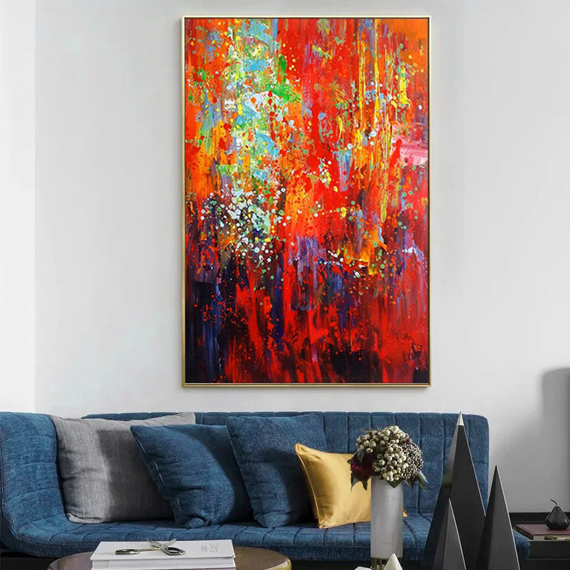 Passion – Bold Abstract Oil Painting with Fiery Red & Textured Brushwork
