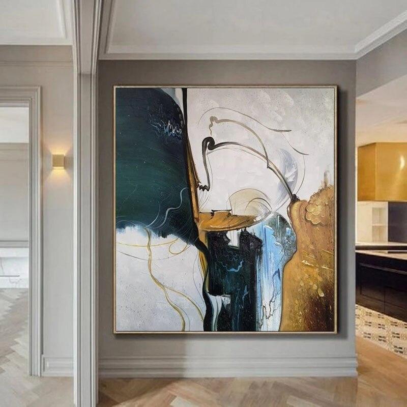 Remembering the Past-Modern Textured Abstract Oil Painting for Home Wall Decor