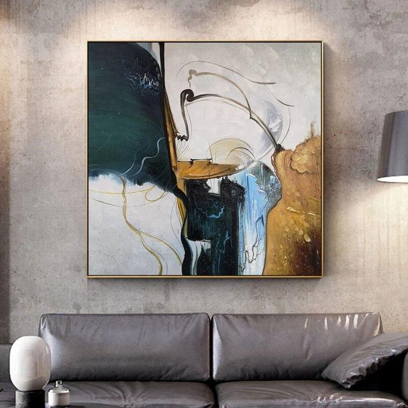 Remembering the Past-Modern Textured Abstract Oil Painting for Home Wall Decor