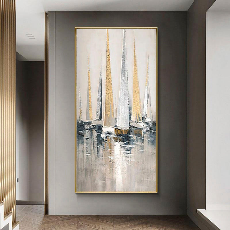 Sailor-Sailboat Oil Painting - Handmade Modern Art for Home & Office Decor