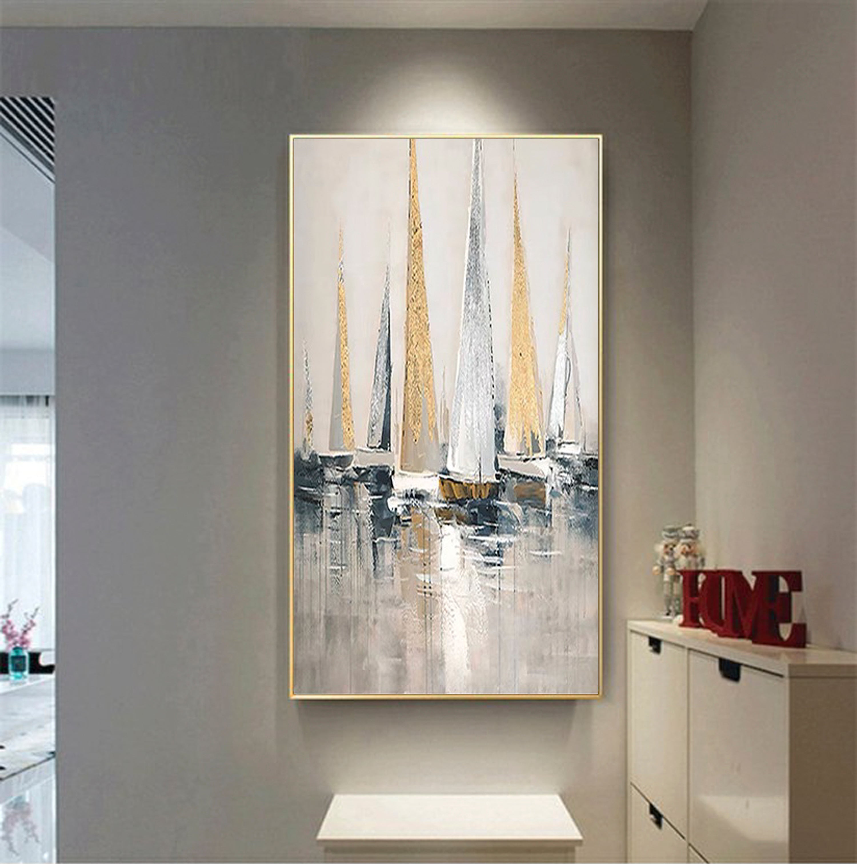 Sailor-Sailboat Oil Painting - Handmade Modern Art for Home & Office Decor