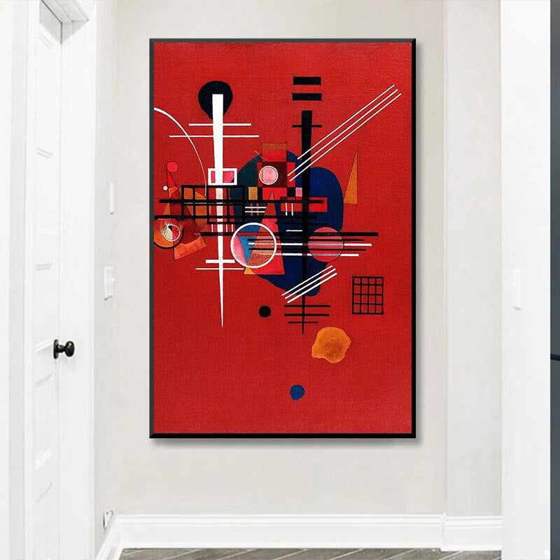 red bold abstract painting for modern decor