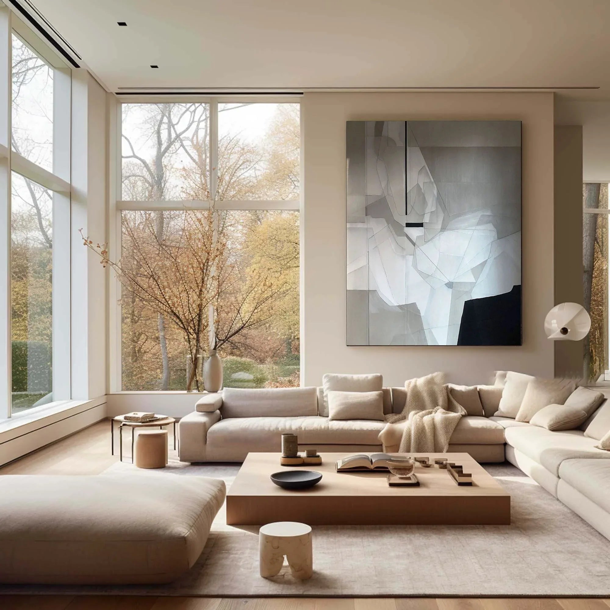 Monochrome Geometric Abstract Wall Art