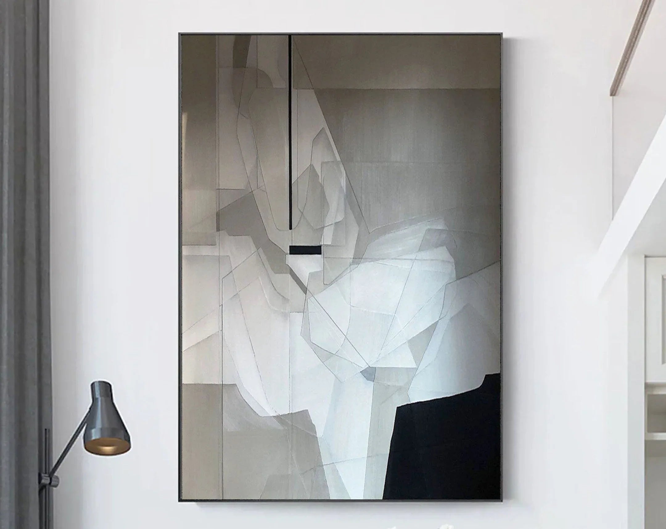 Monochrome Geometric Abstract Wall Art