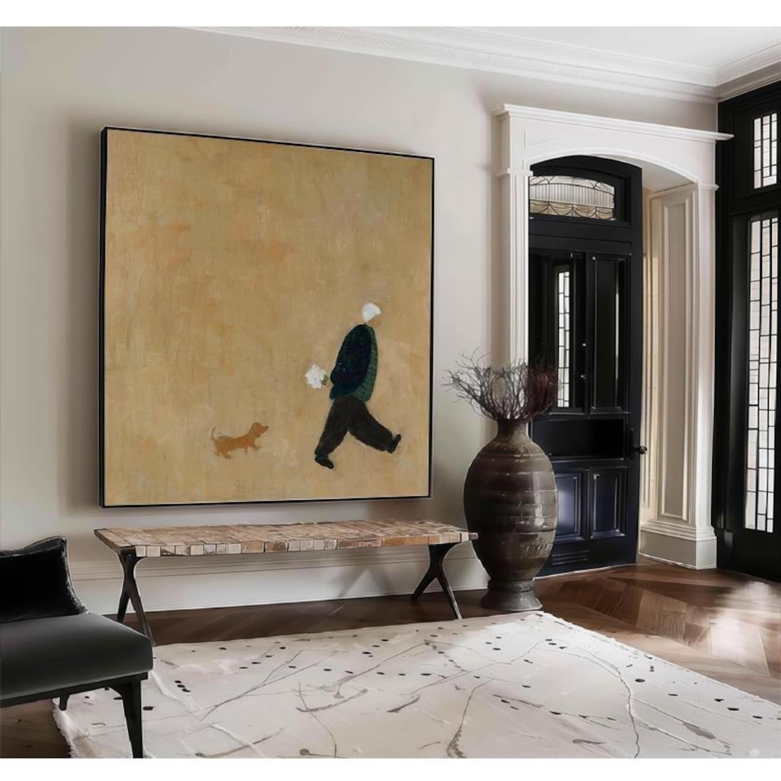 Morning Walk - Minimalist Figure Canvas Art