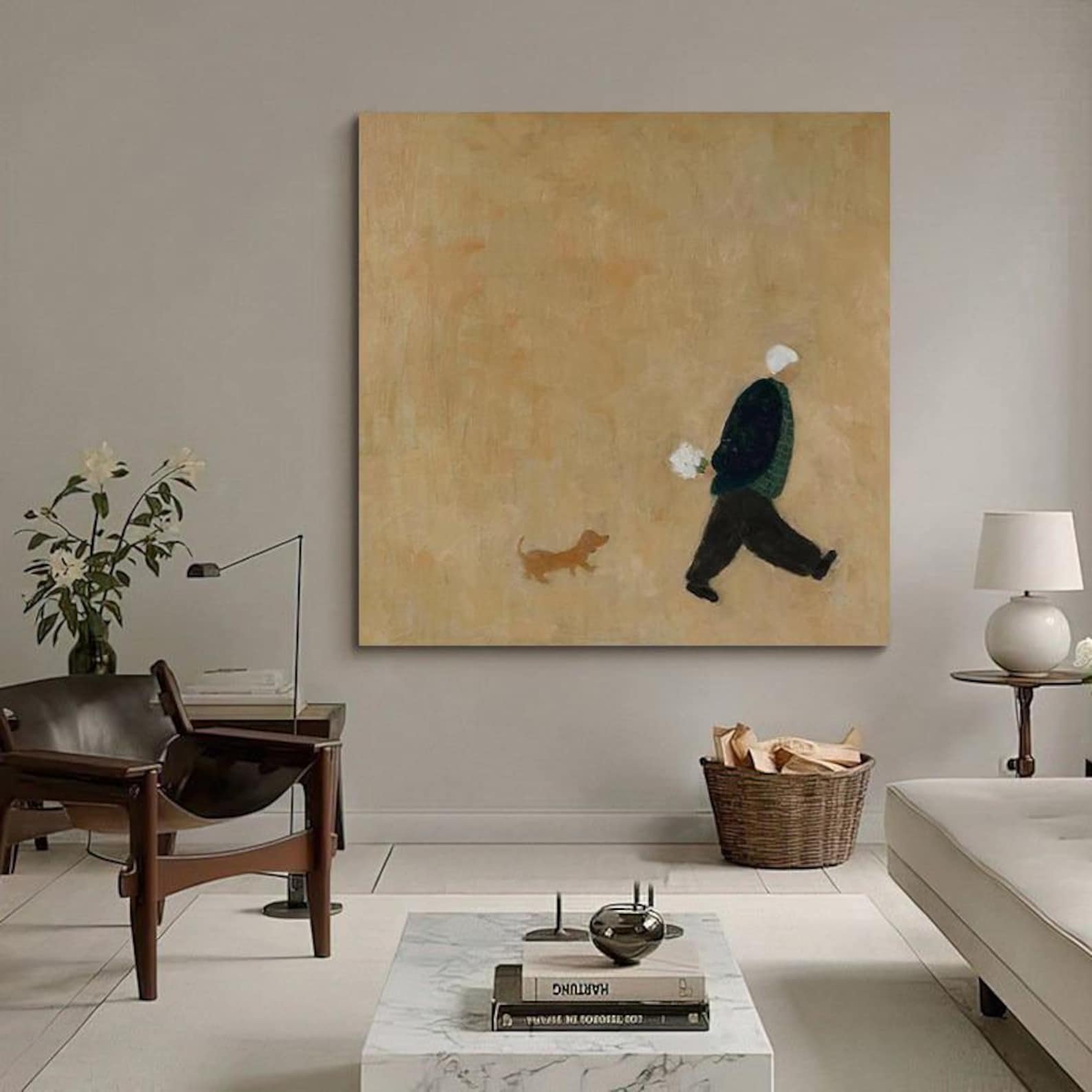 Morning Walk - Minimalist Figure Canvas Art