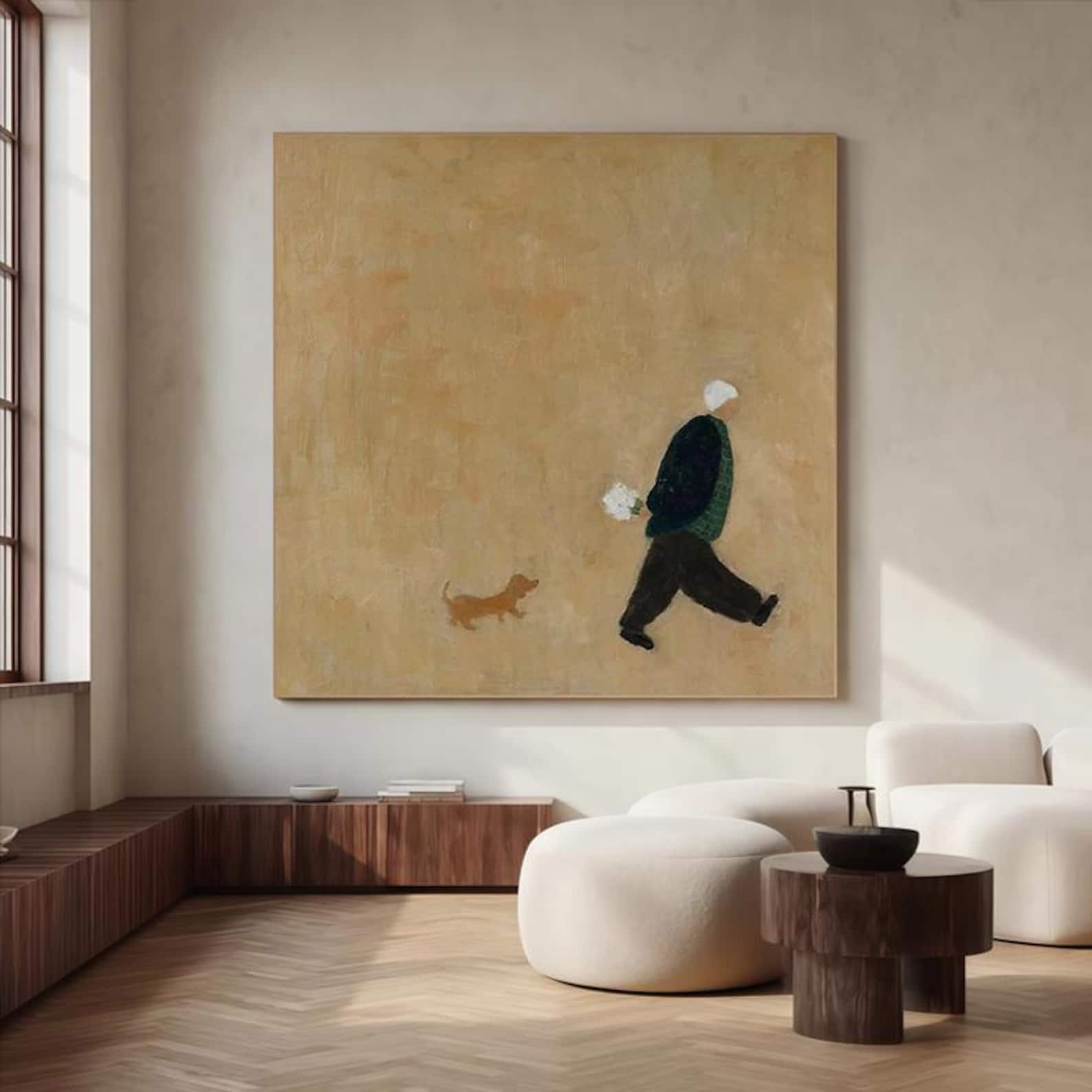 Morning Walk - Minimalist Figure Canvas Art