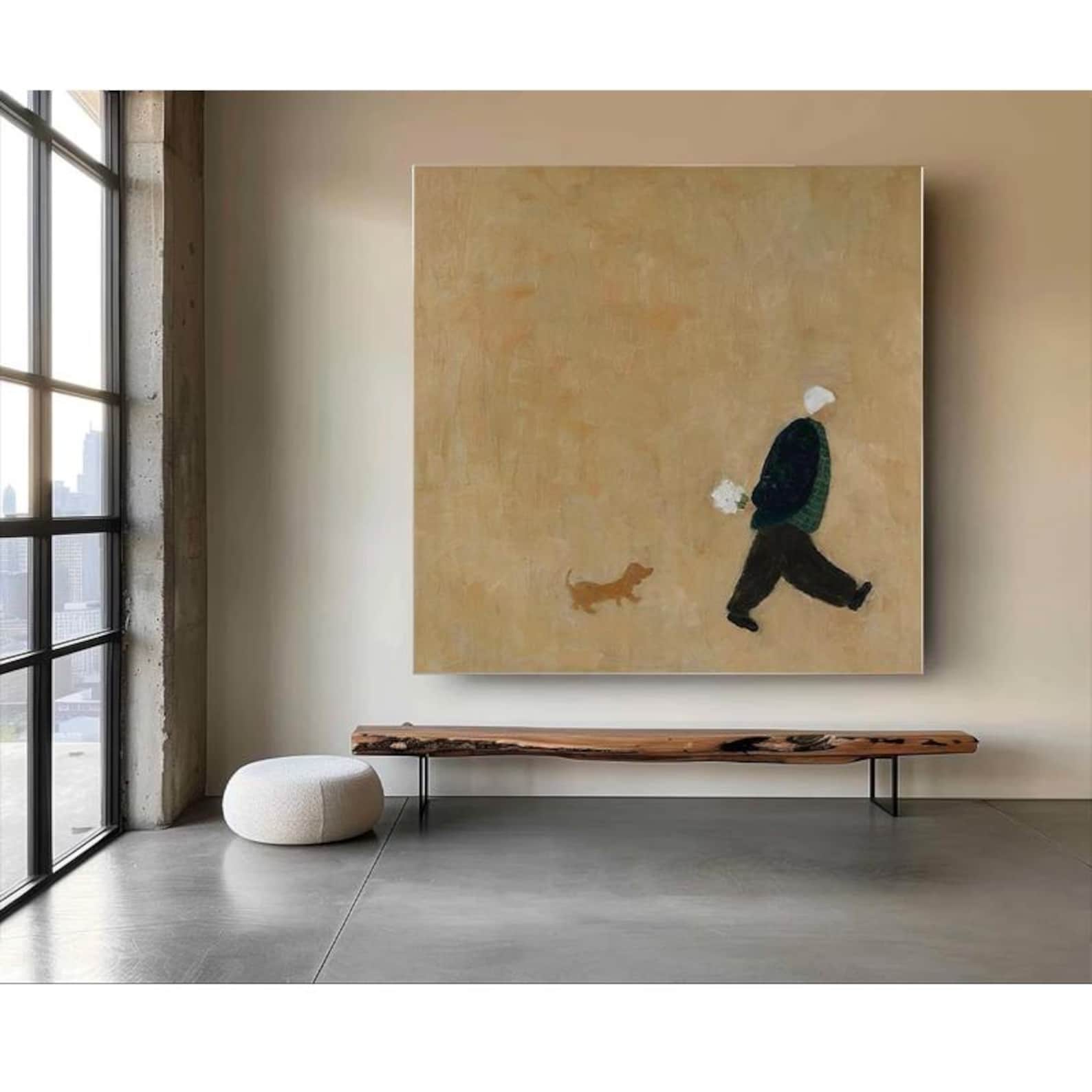 Morning Walk - Minimalist Figure Canvas Art