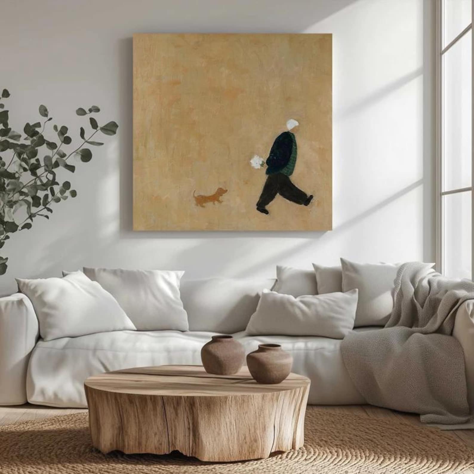 Morning Walk - Minimalist Figure Canvas Art