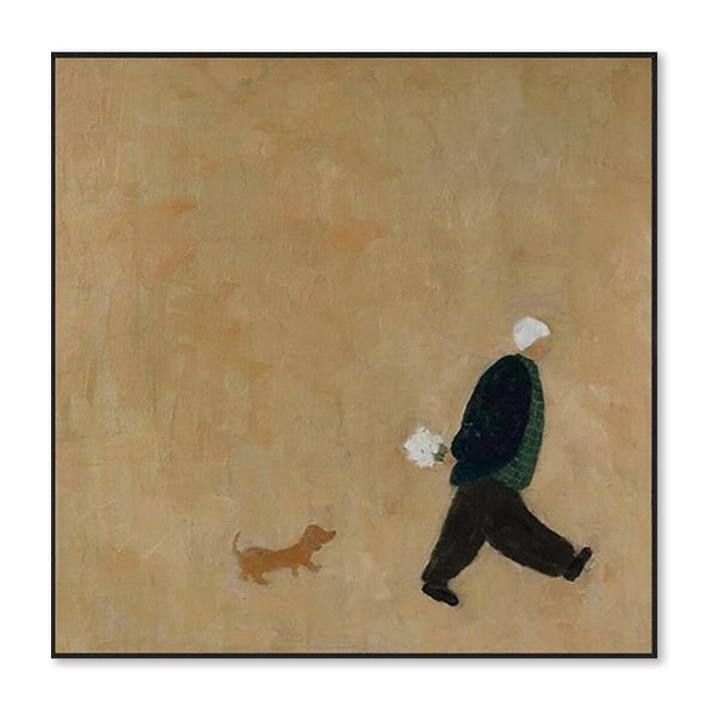 Morning Walk - Minimalist Figure Canvas Art