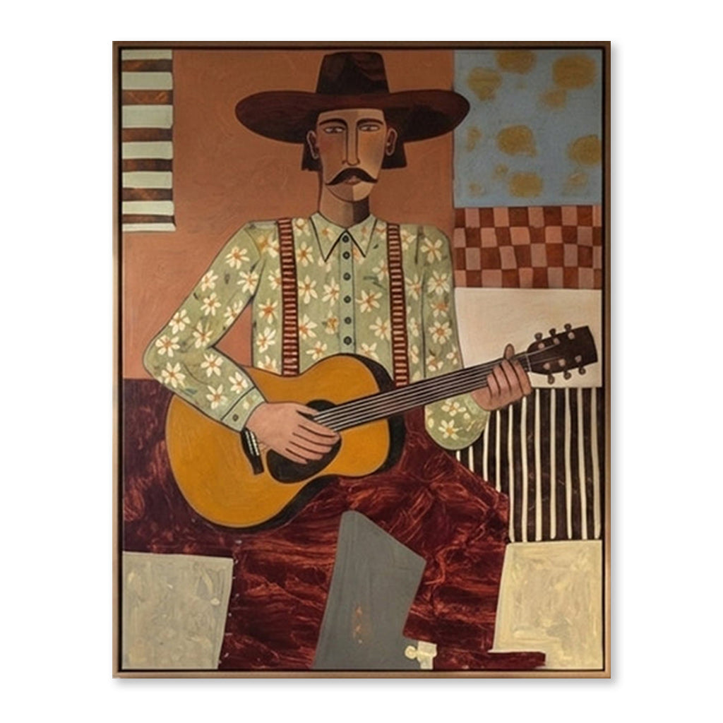 Melody in Bloom – Hand-Painted 3D Abstract Musician Canvas