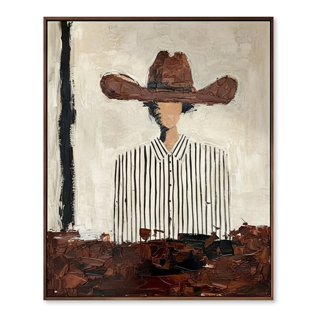 Desert Lines – Hand-Painted 3D Abstract Figure Canvas
