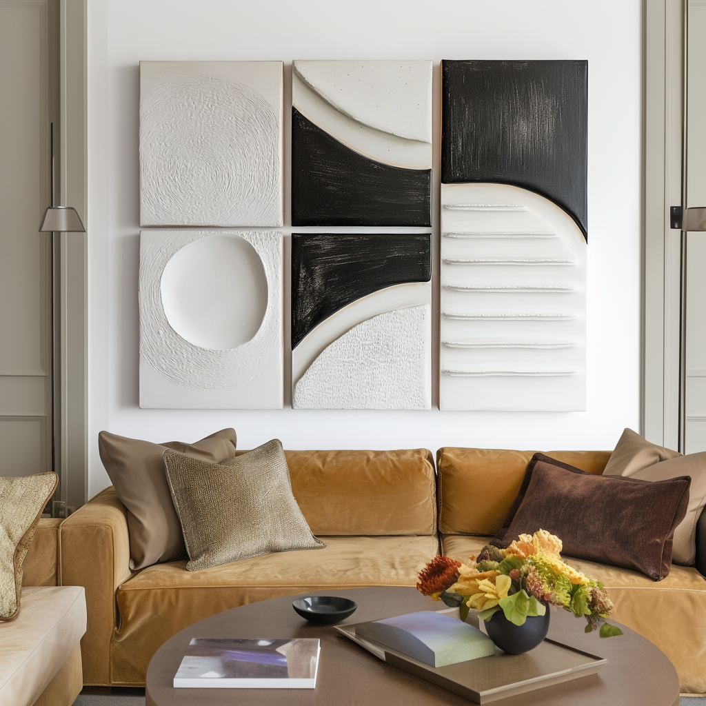 5-piece minimalist canvas painting for modern interiors