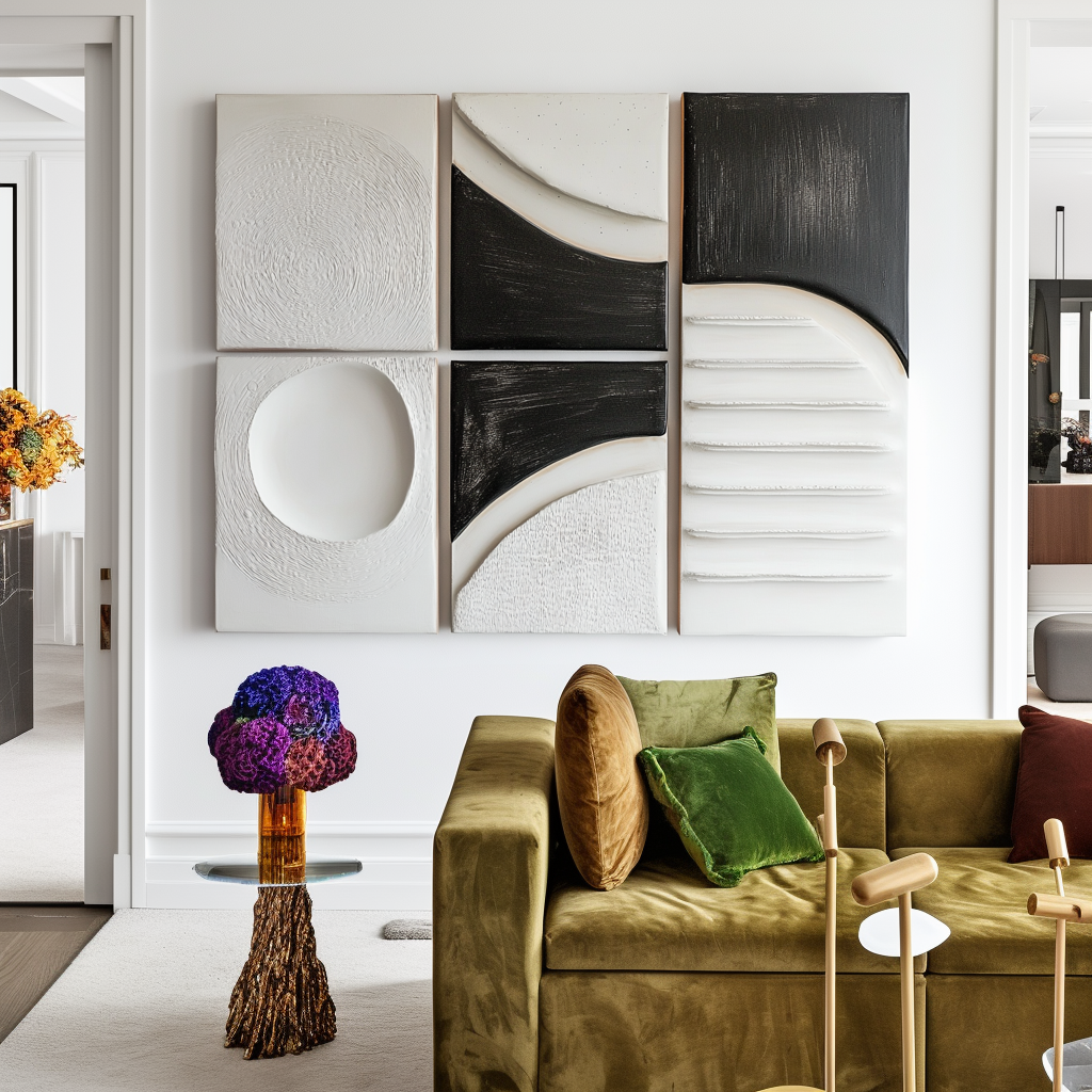 5-piece minimalist canvas painting for modern interiors