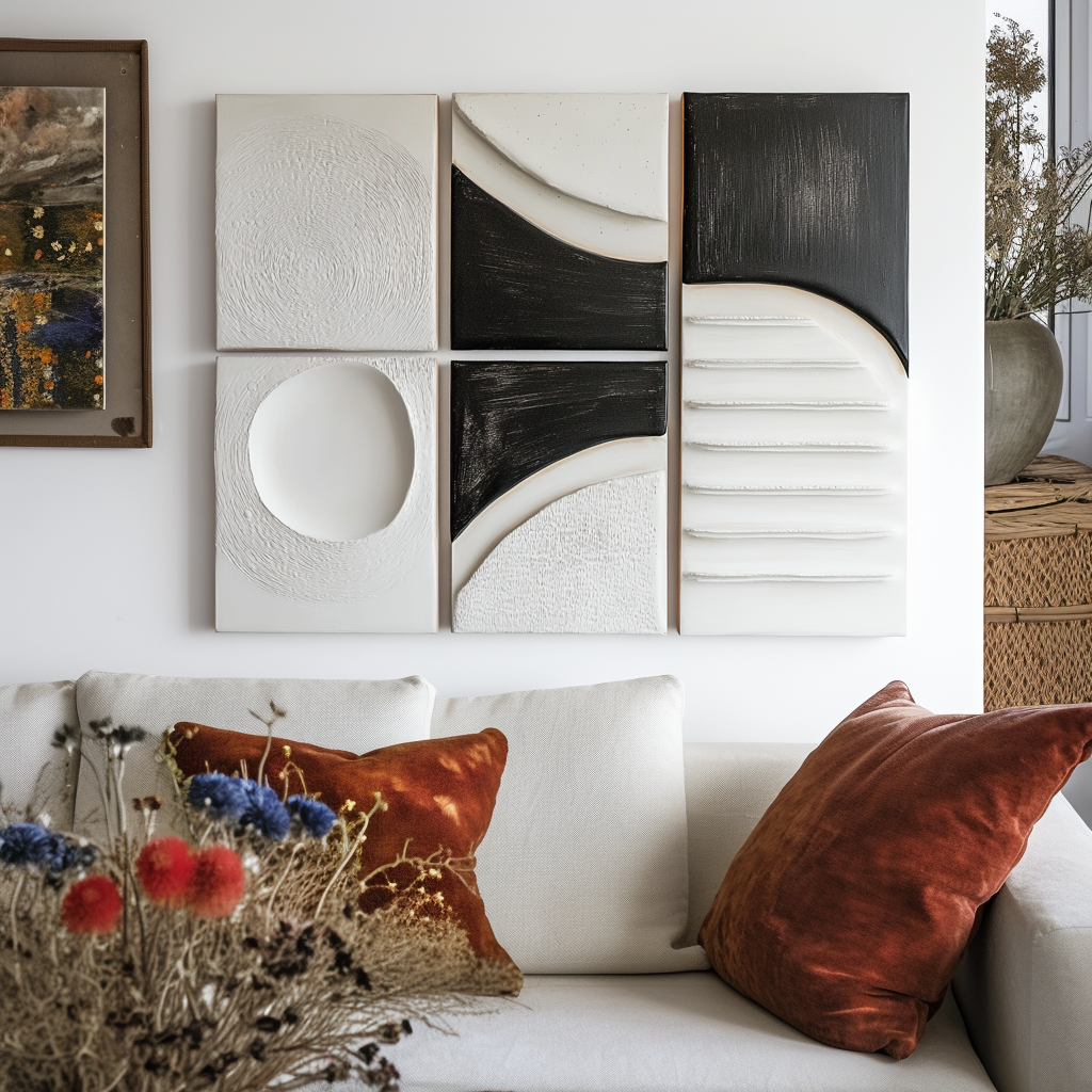 5-piece minimalist canvas painting for modern interiors