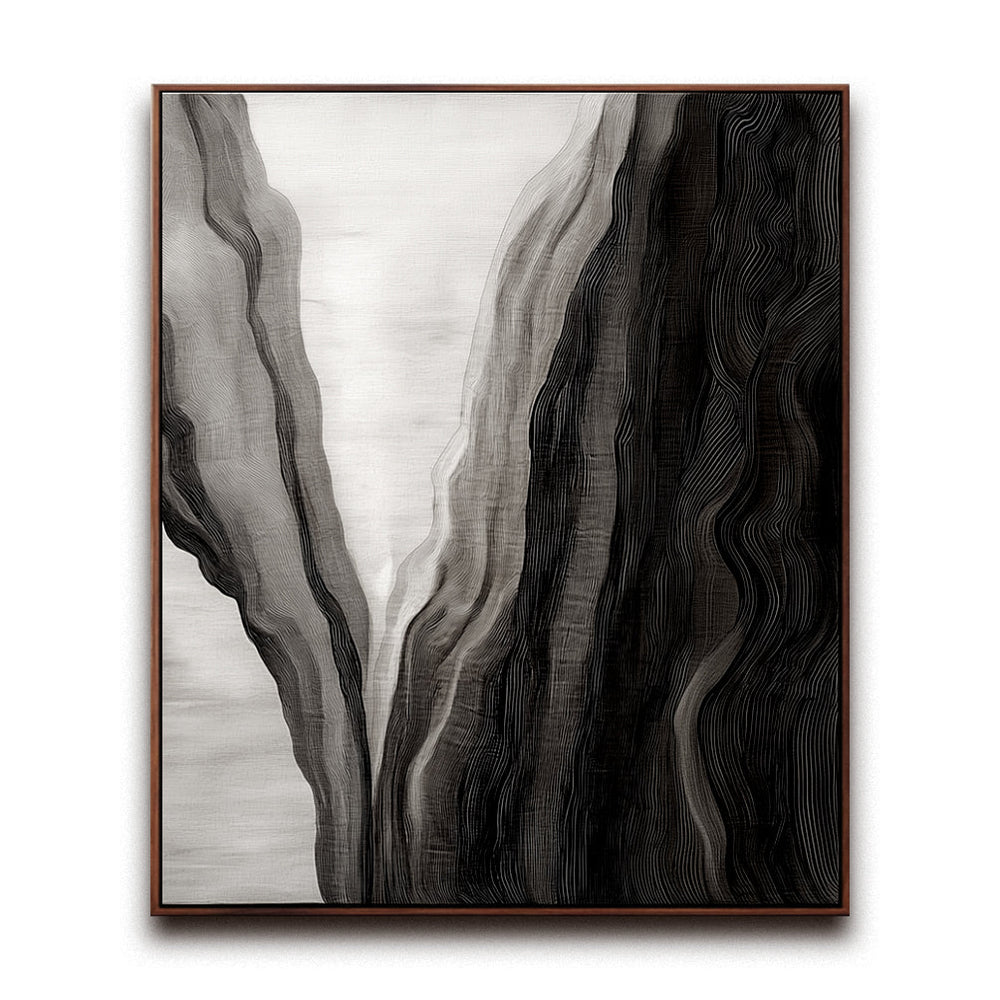 Abstract Black and White Textured Oil Painting - Modern Wall Art for ...