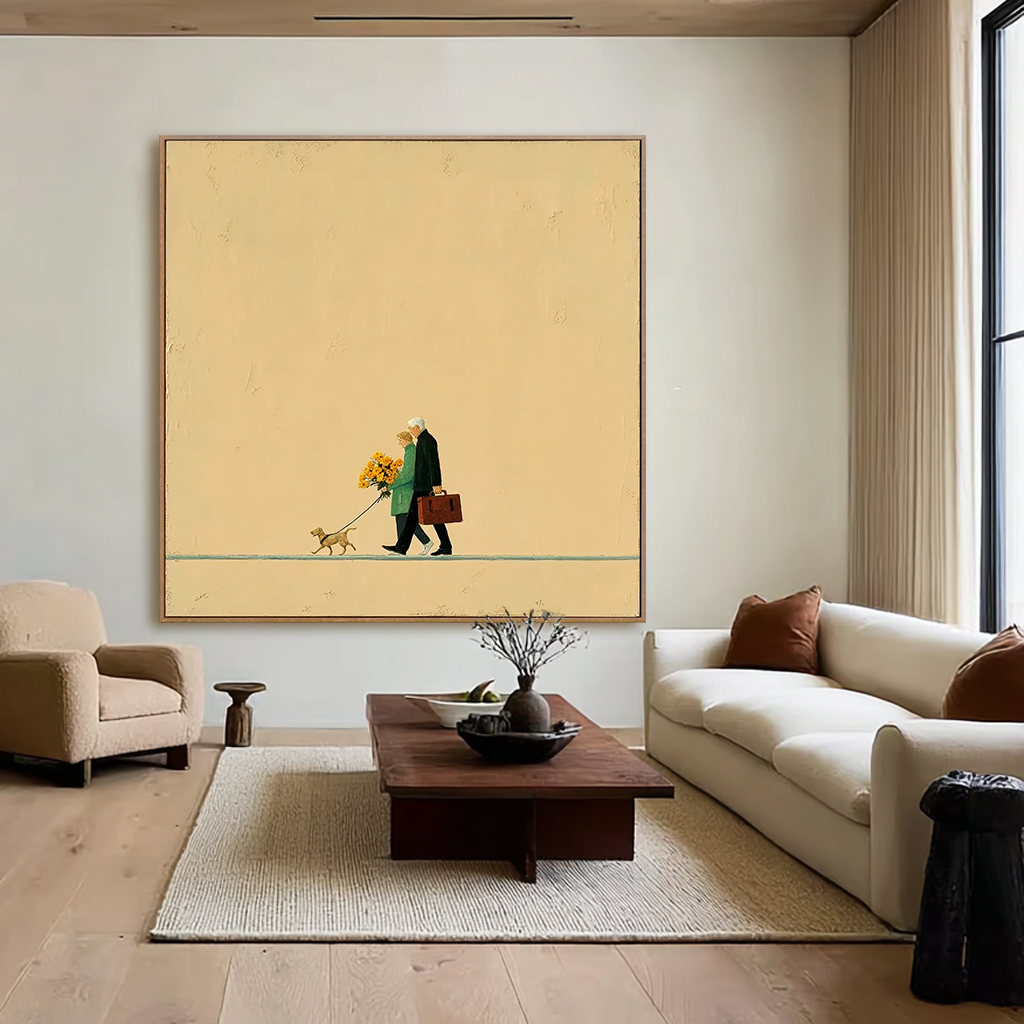 Sunday Together - Minimalist Couple Canvas Art