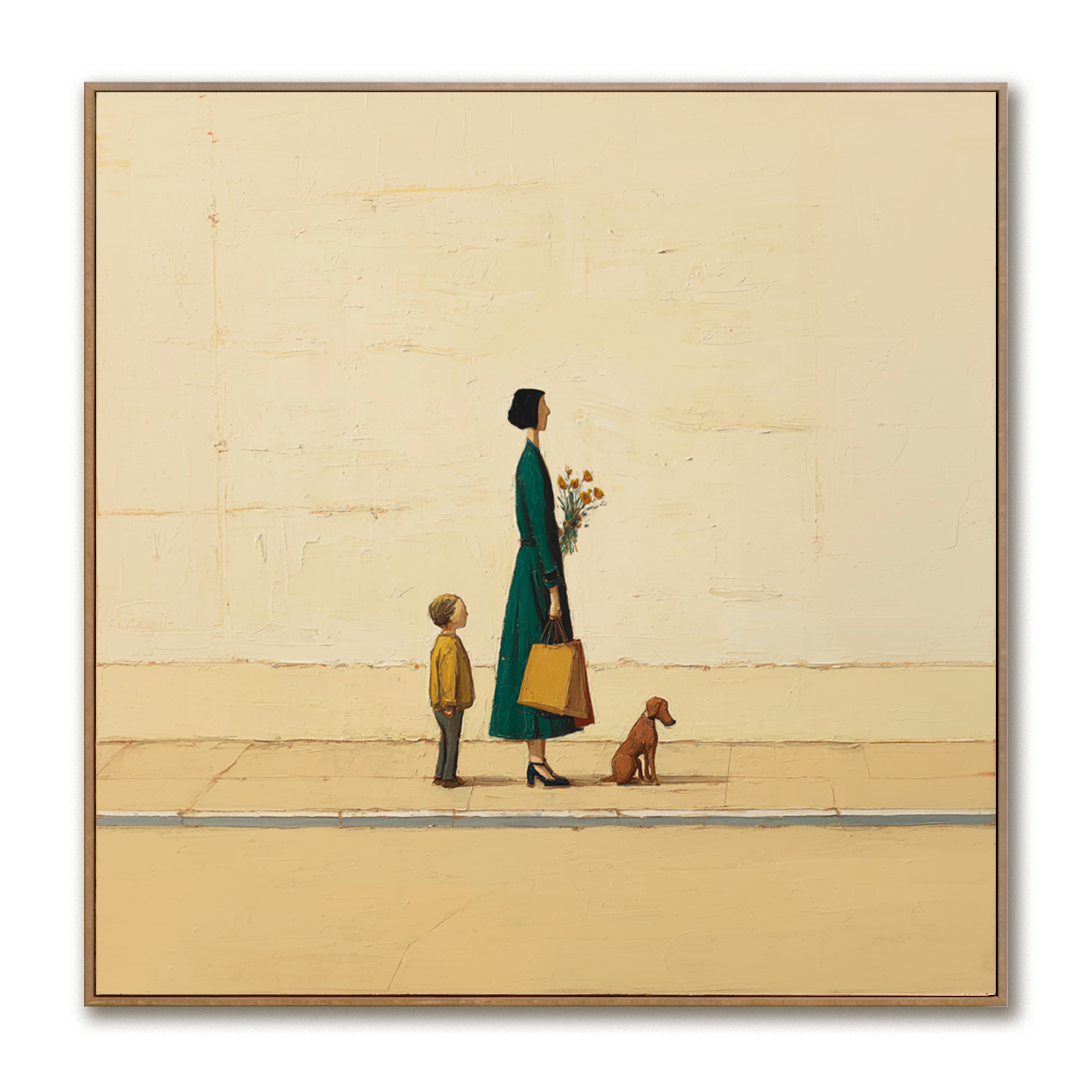 Waiting Light - Minimalist Family Canvas Art