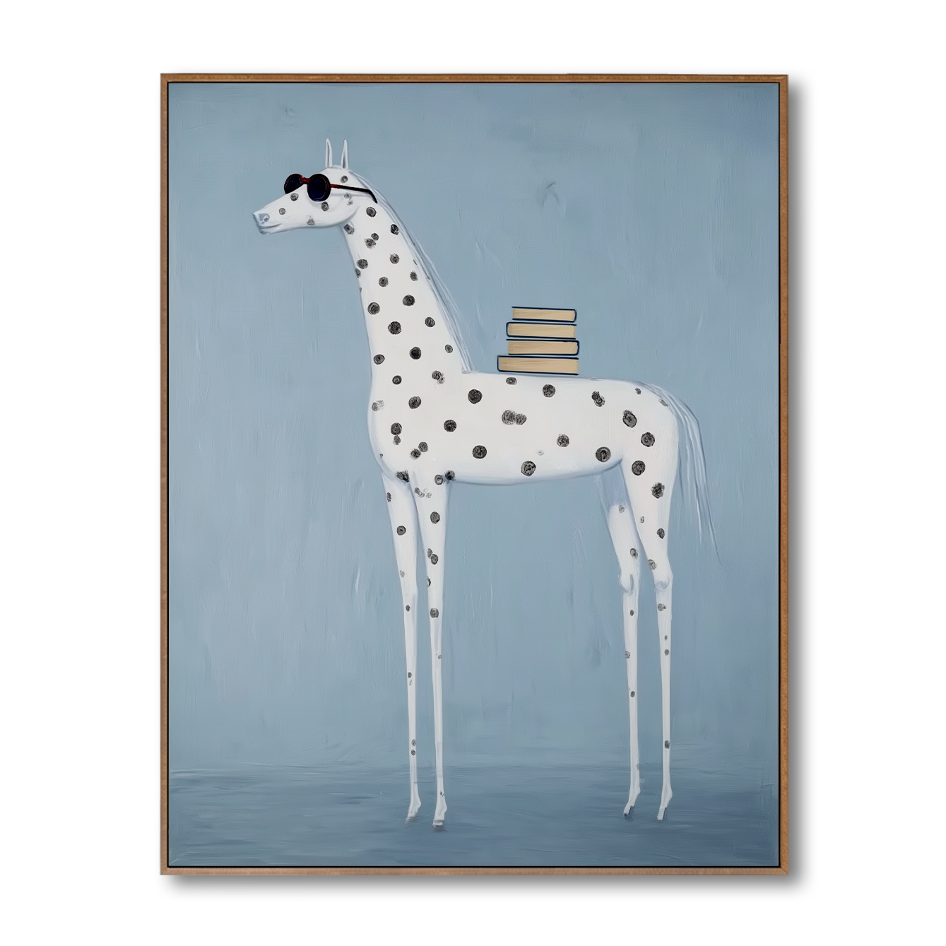 Blue Scholar - Whimsical Horse Canvas Art