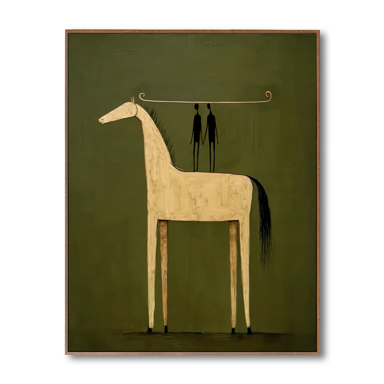 Olive Passage - Minimalist Horse Canvas Art