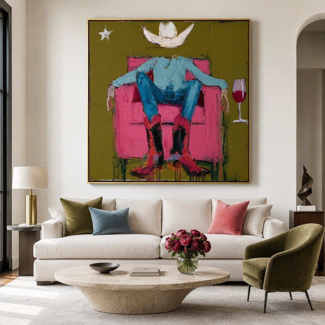 Western Lounge Figure – Contemporary Wall Art