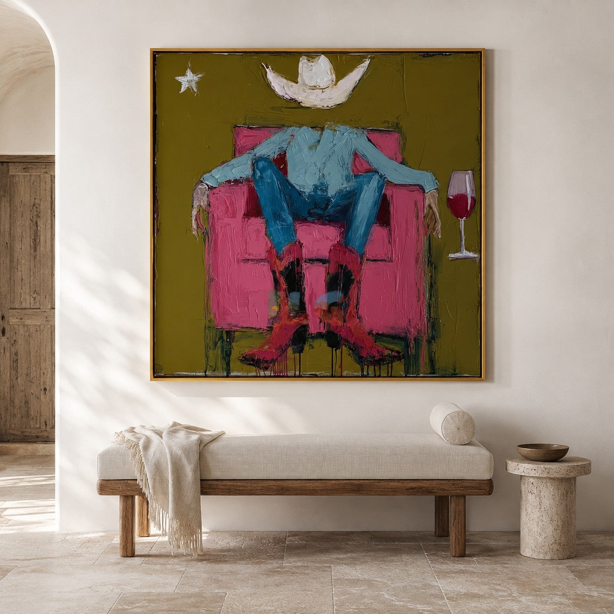 Western Lounge Figure – Contemporary Wall Art