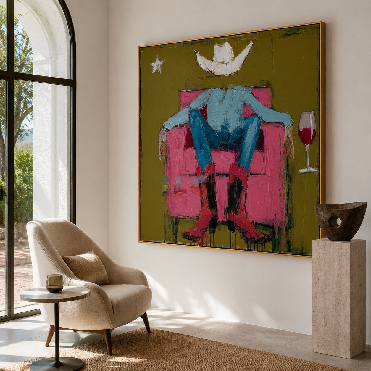 Western Lounge Figure – Contemporary Wall Art
