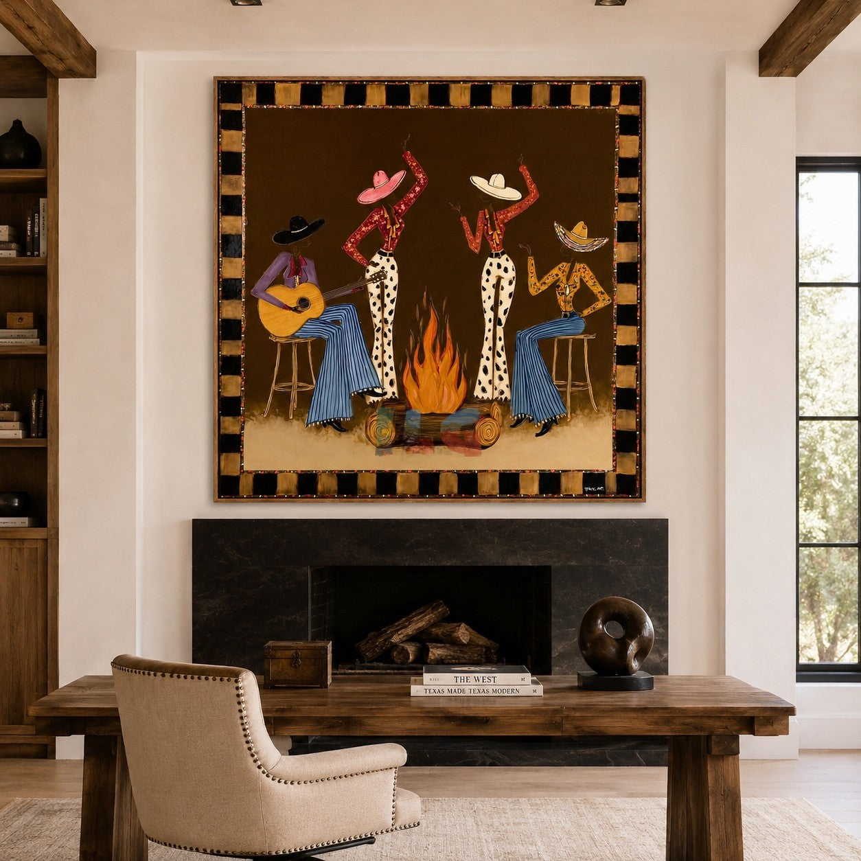 Campfire Rhythm – Western Figure Wall Art