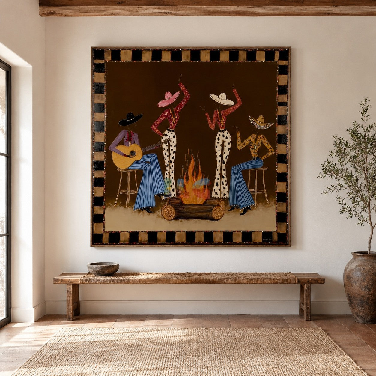 Campfire Rhythm – Western Figure Wall Art