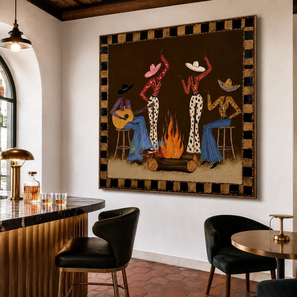 Campfire Rhythm – Western Figure Wall Art
