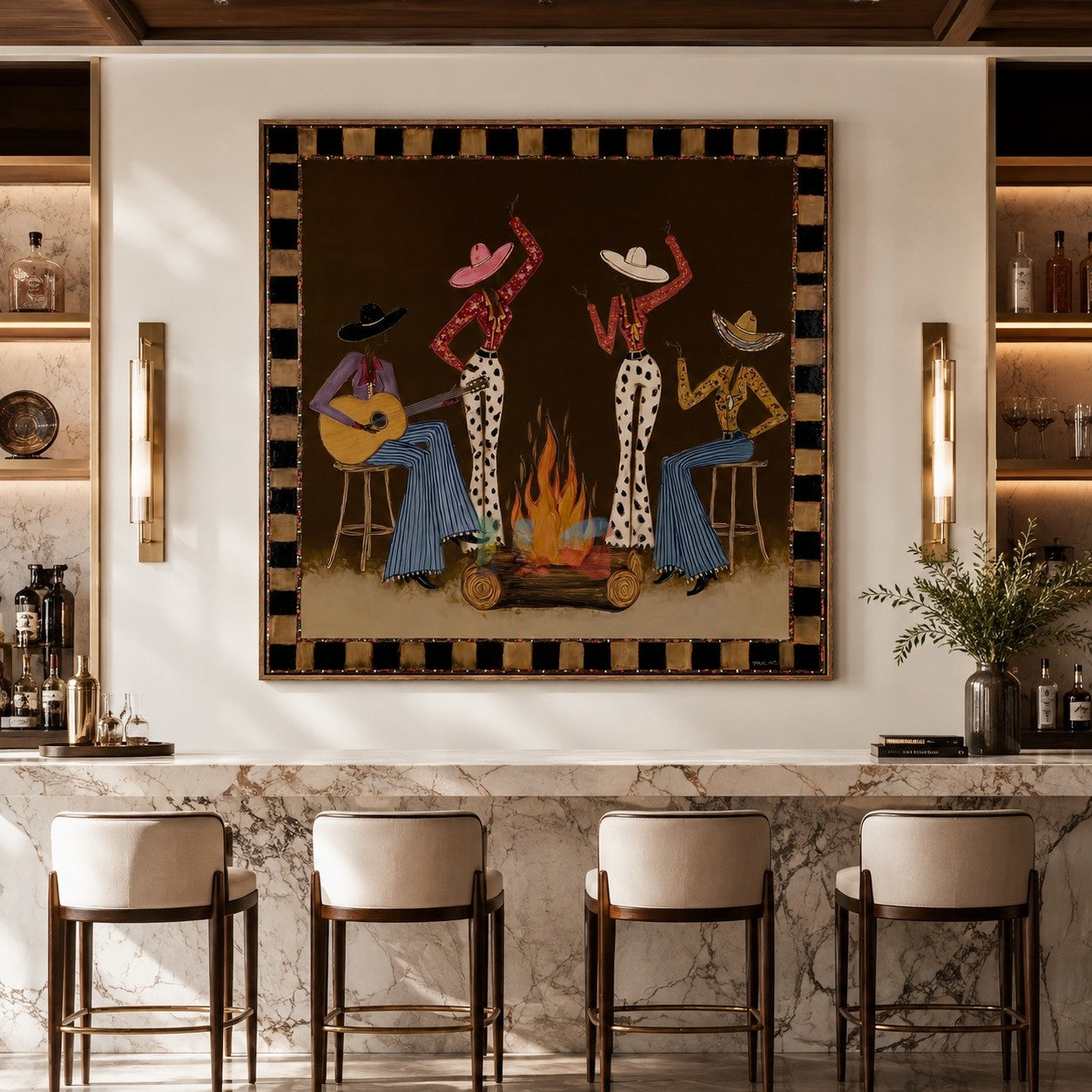 Campfire Rhythm – Western Figure Wall Art