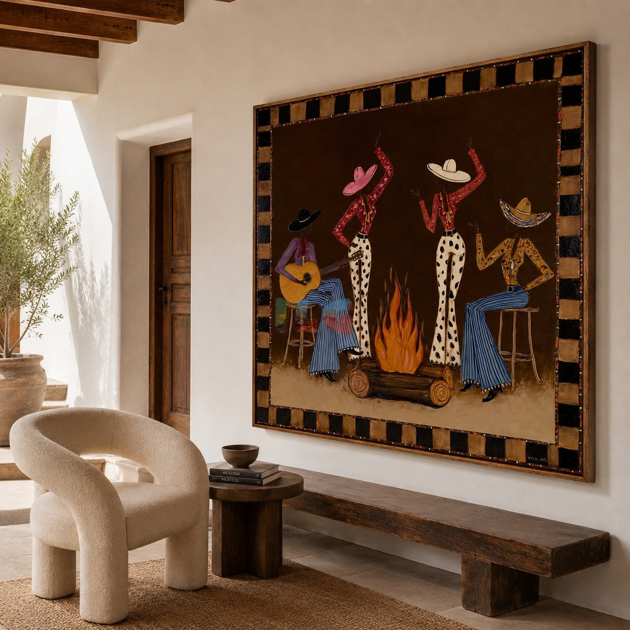 Campfire Rhythm – Western Figure Wall Art