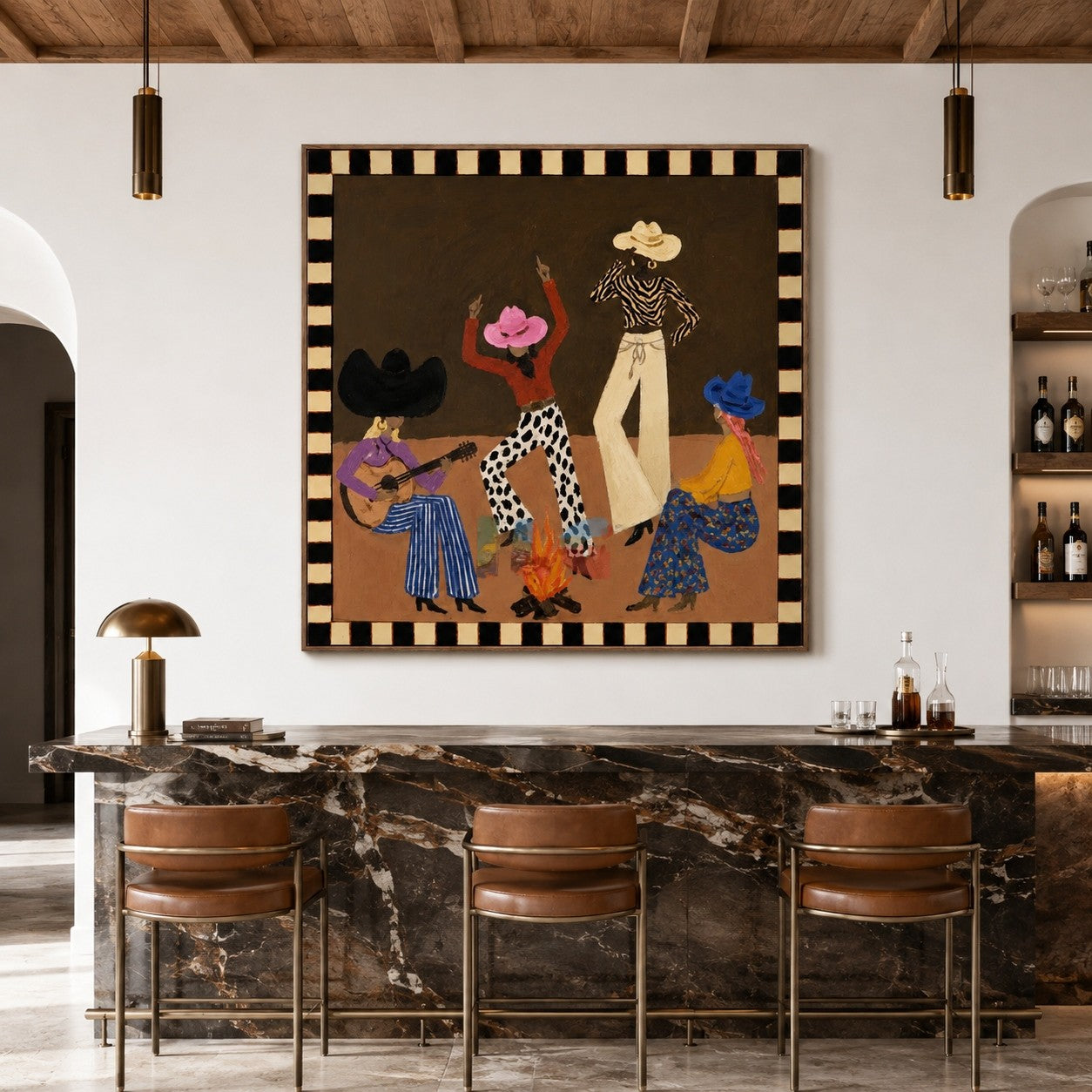 Desert Hat Rhythm – Western Figure Wall Art