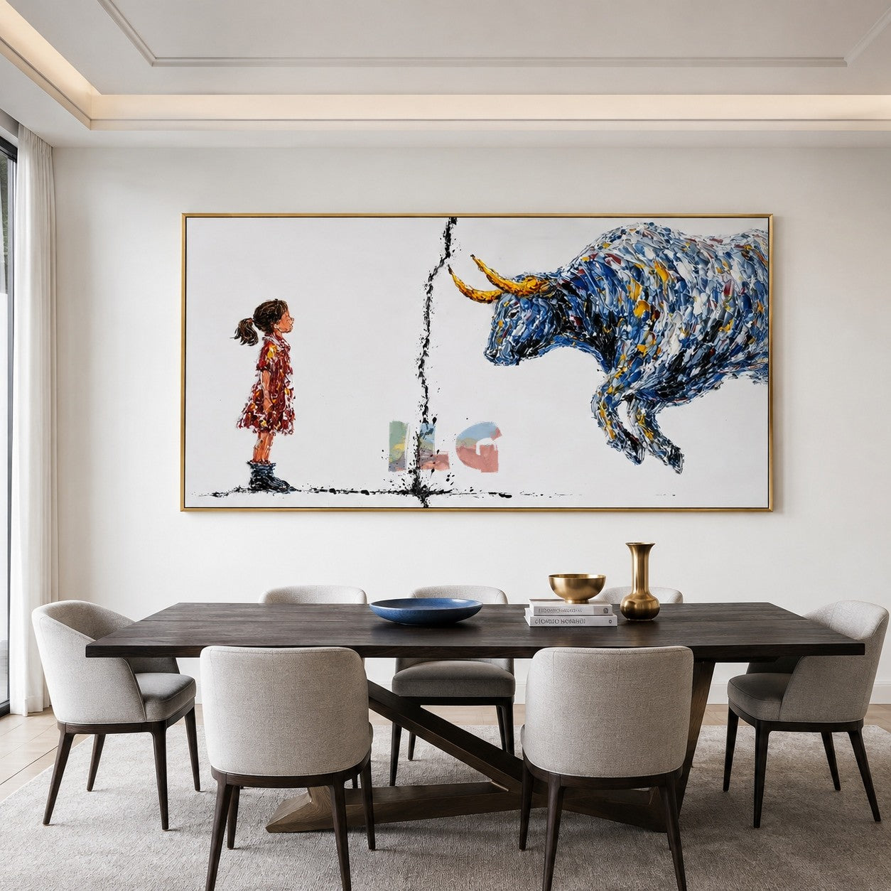 Brave Encounter – Contemporary Bull Wall Art