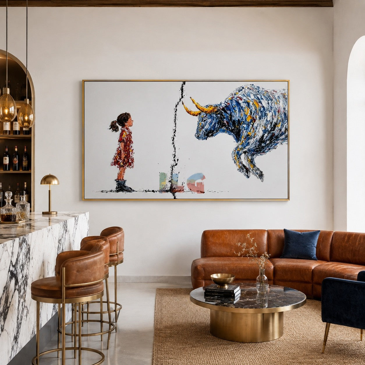 Brave Encounter – Contemporary Bull Wall Art