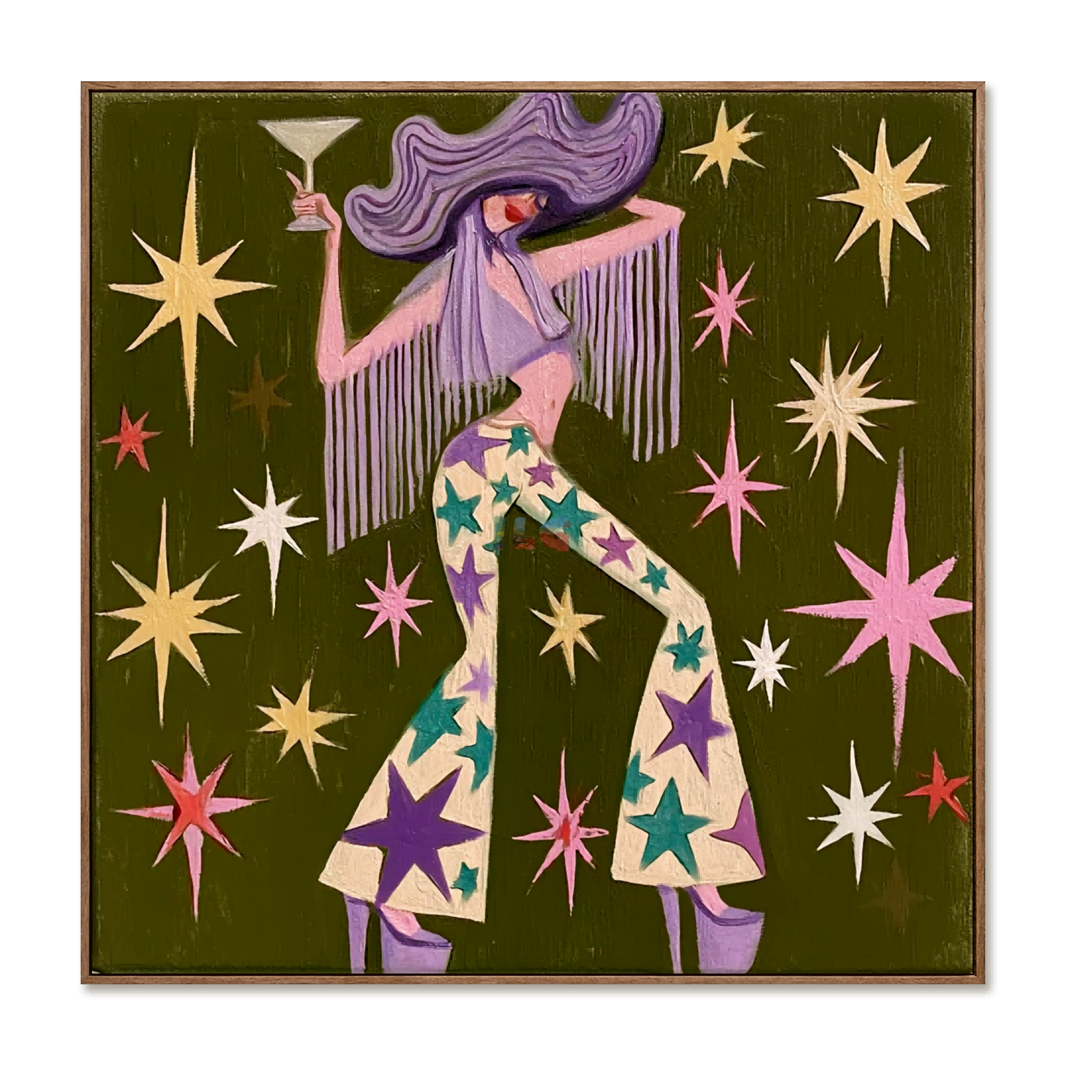 Starlit Western Muse – Contemporary Figure Wall Art
