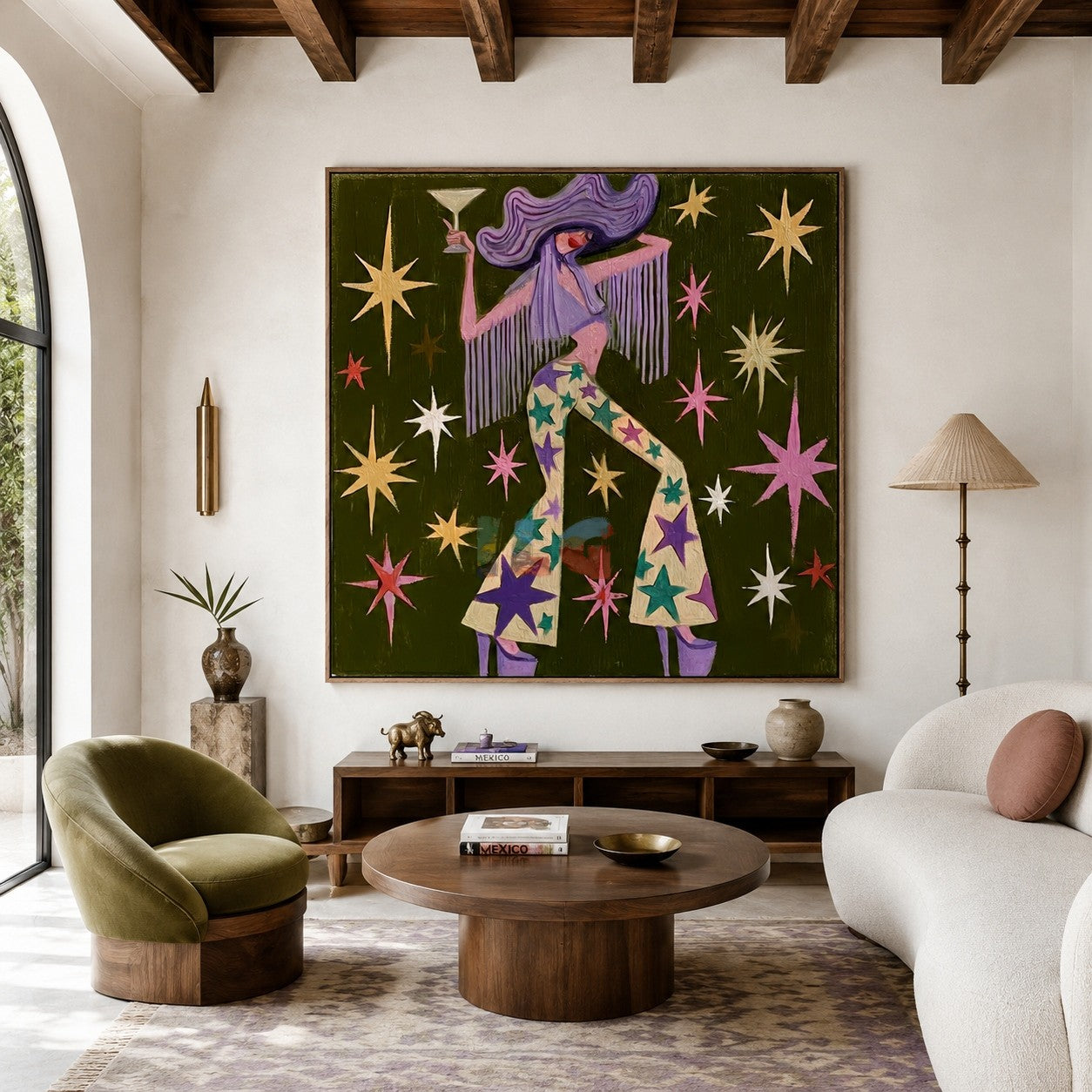 Starlit Western Muse – Contemporary Figure Wall Art
