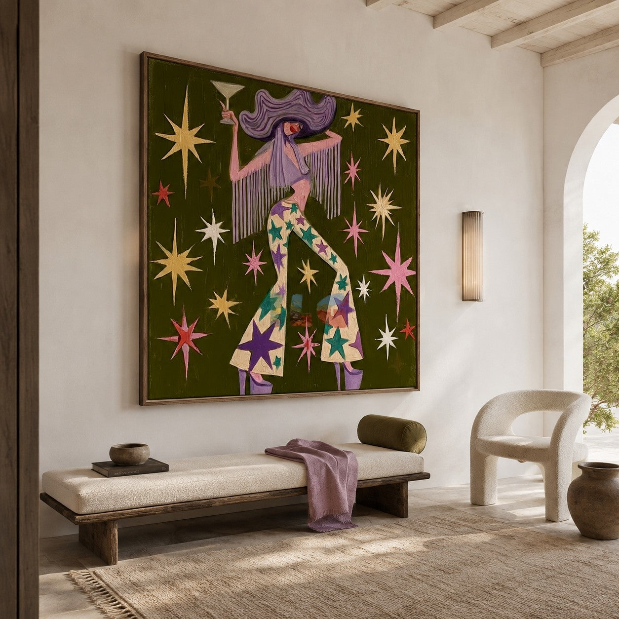 Starlit Western Muse – Contemporary Figure Wall Art