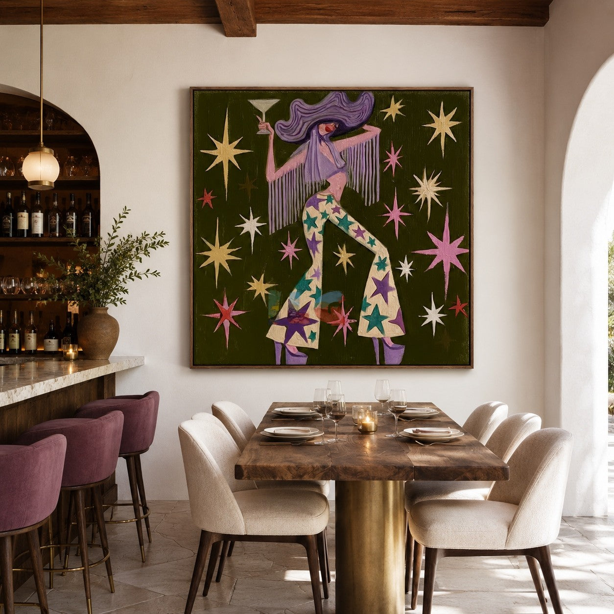 Starlit Western Muse – Contemporary Figure Wall Art
