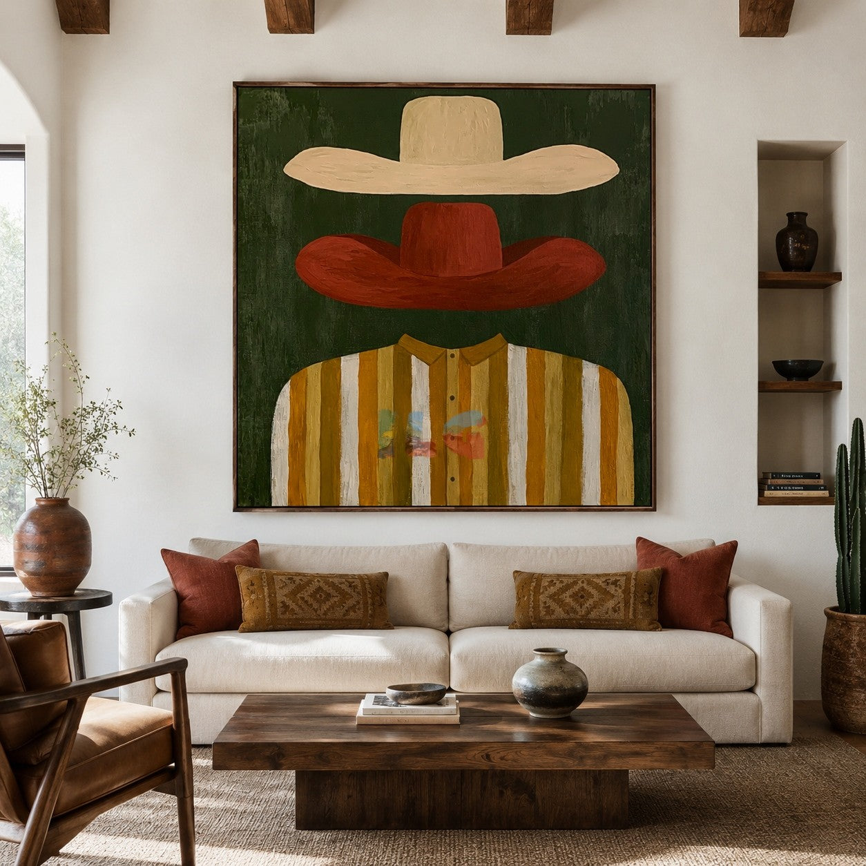Layered Western Hats – Contemporary Figure Wall Art