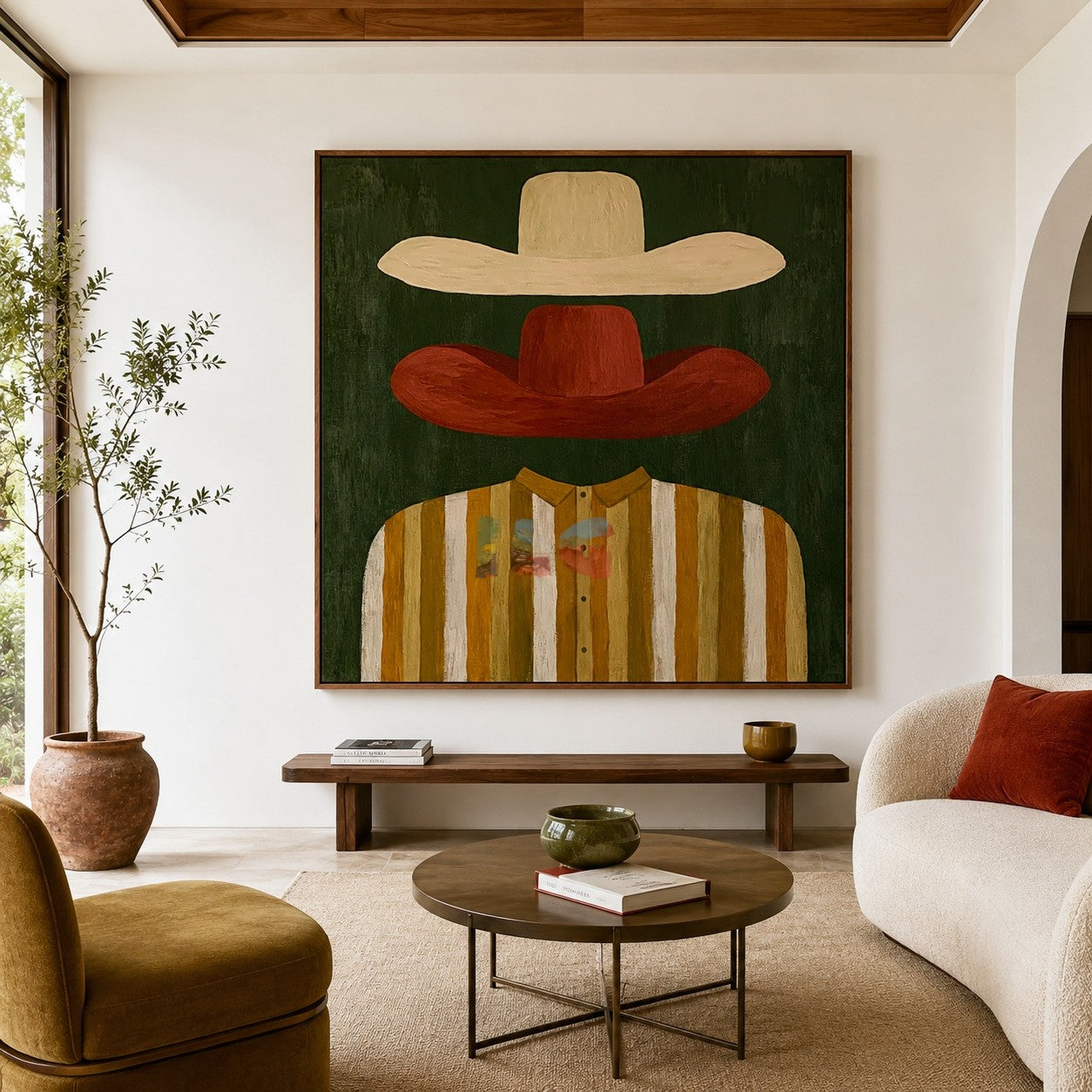 Layered Western Hats – Contemporary Figure Wall Art