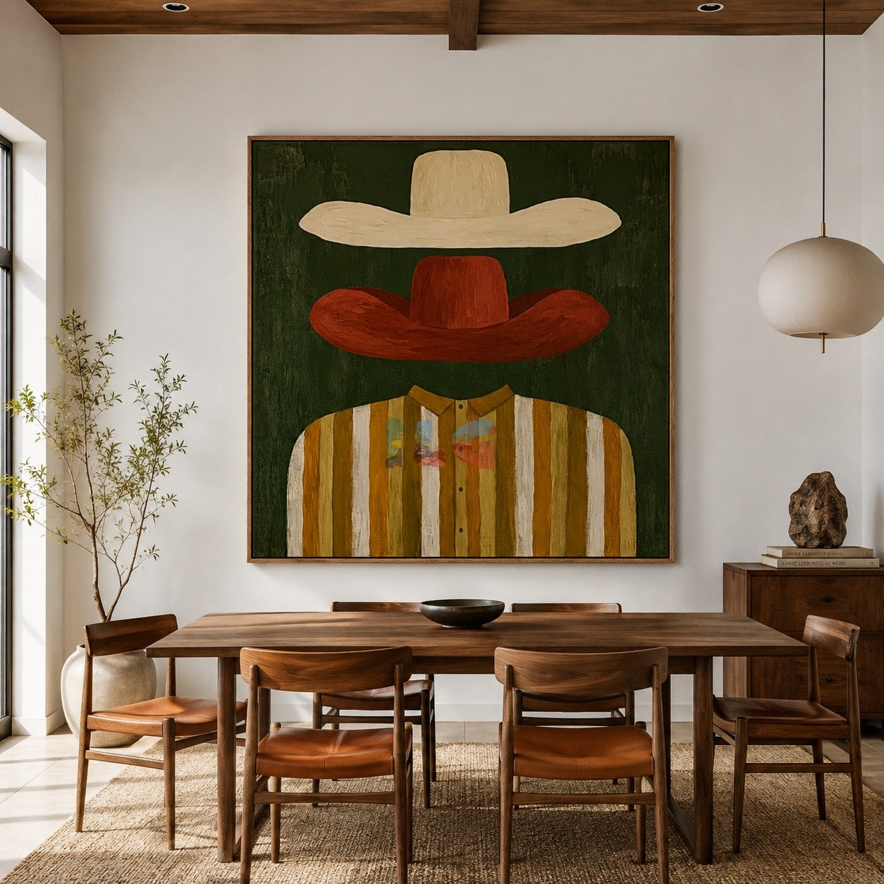 Layered Western Hats – Contemporary Figure Wall Art