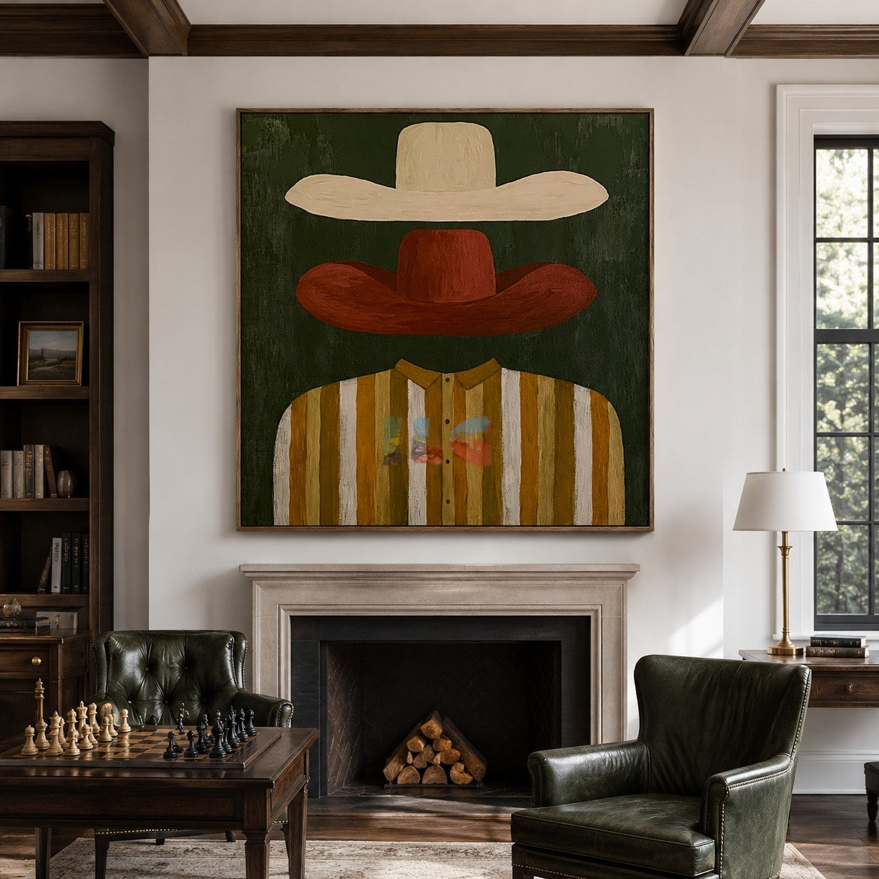 Layered Western Hats – Contemporary Figure Wall Art