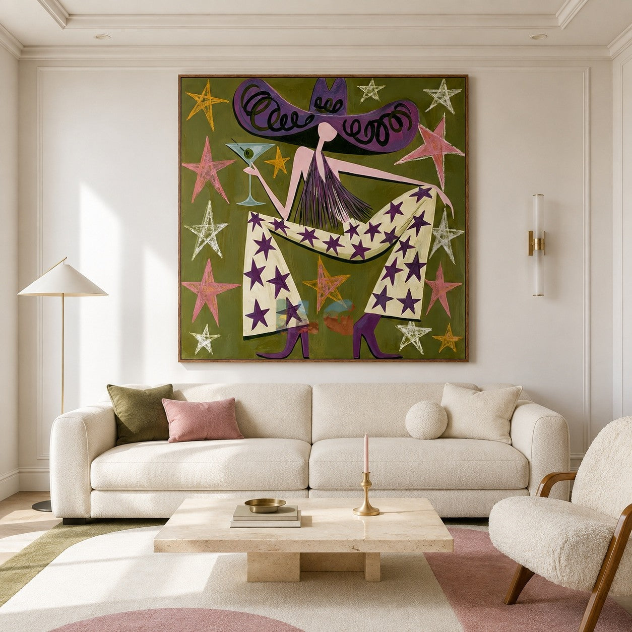 Starry Hat Lounge – Contemporary Figure Wall Art