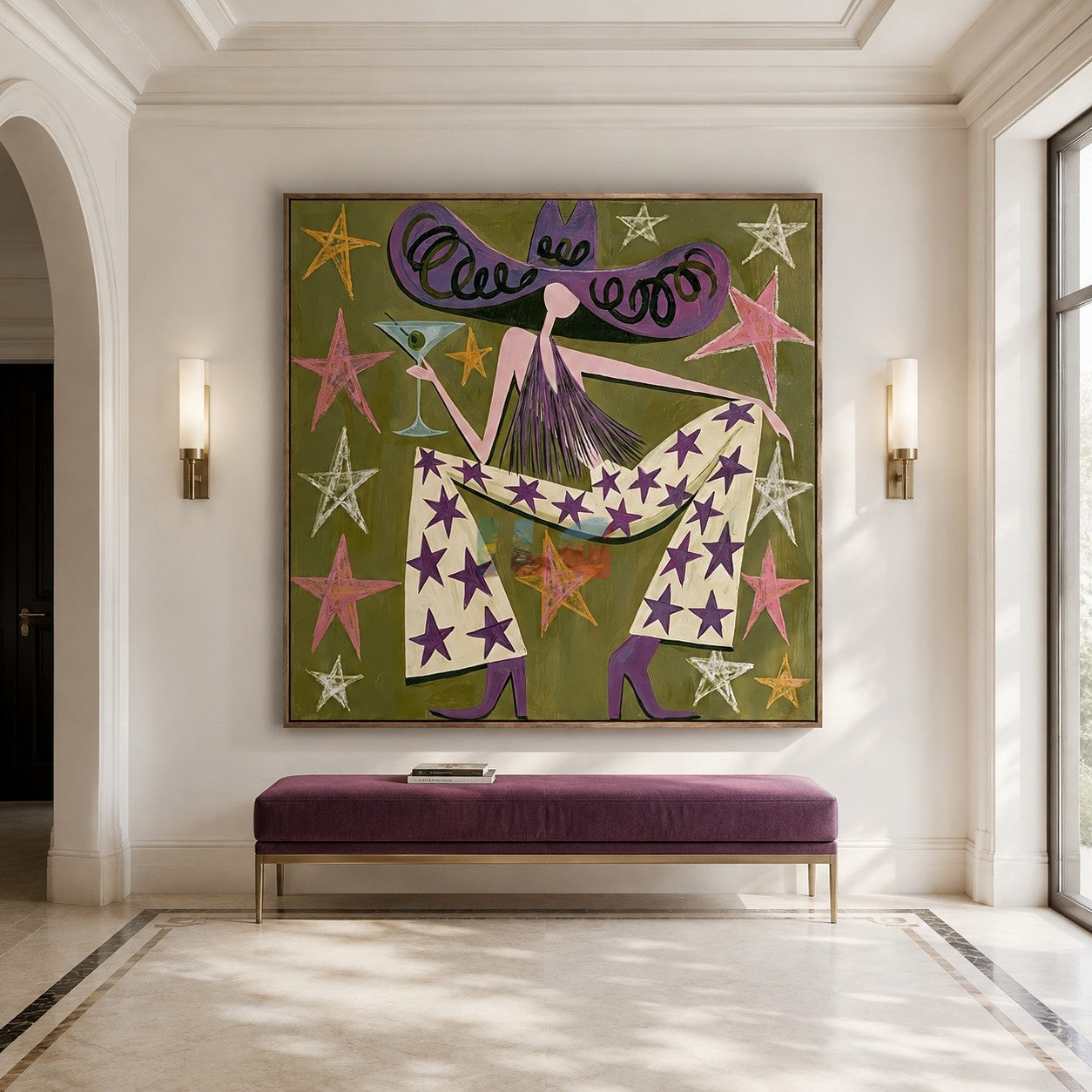 Starry Hat Lounge – Contemporary Figure Wall Art