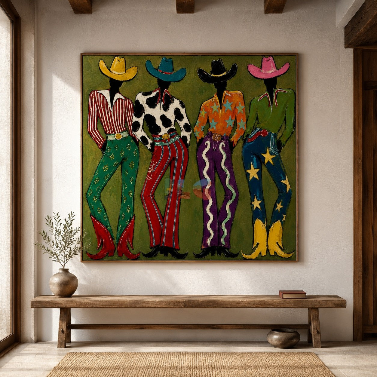 Western Style Quartet – Contemporary Figure Wall Art