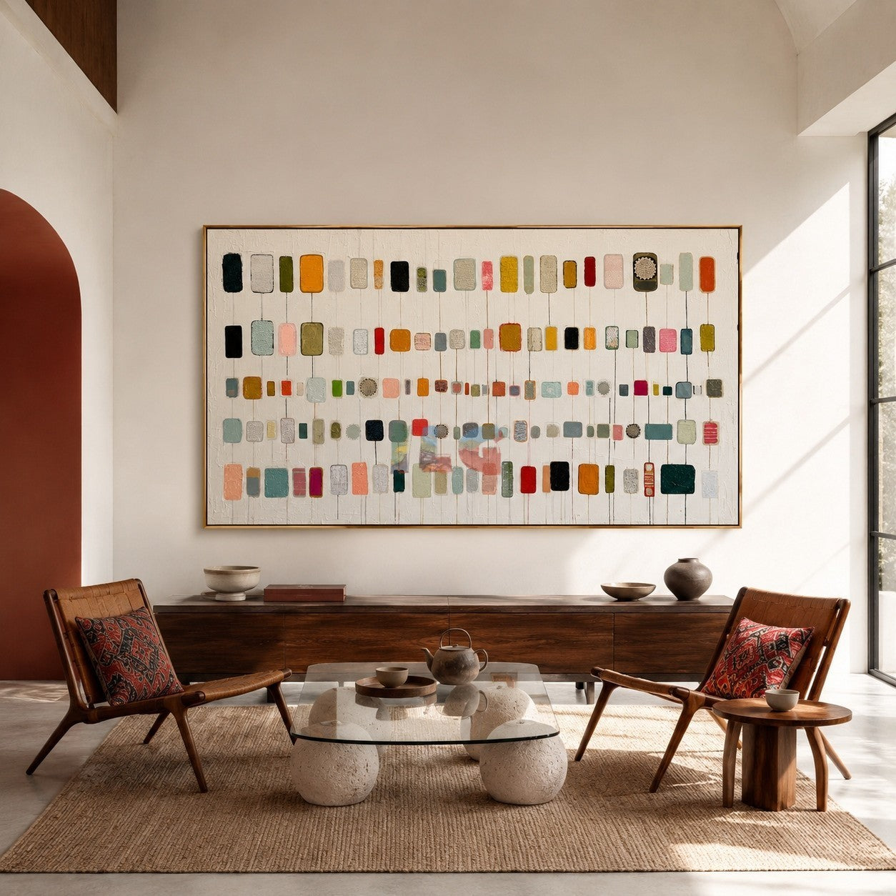 Color Spectrum Grid – Abstract Modern Textured Wall Art